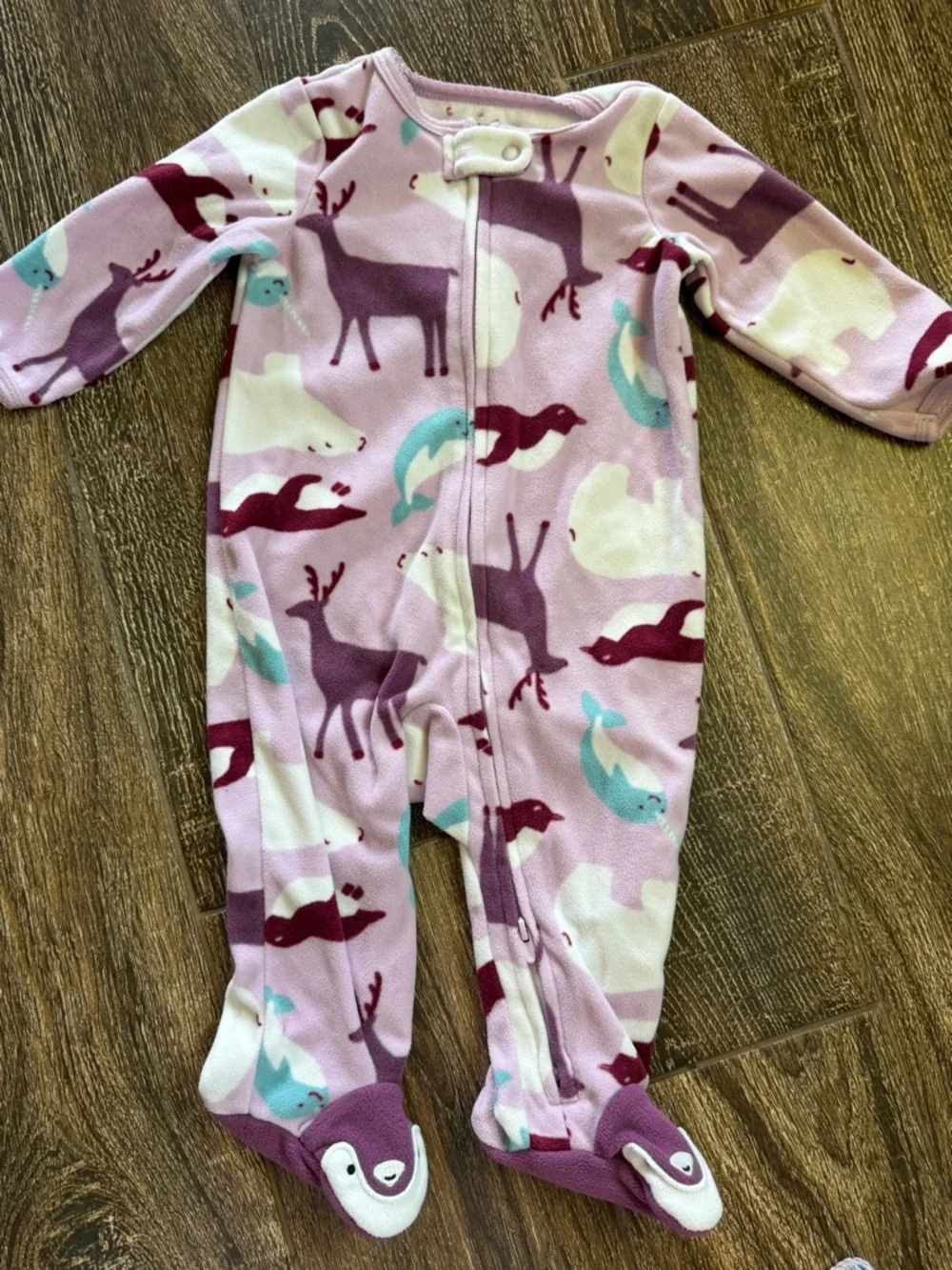 Carter’s Baby Girls' Mixed Printed Footed One-Piece Sleepers.Pink, Mint, Cream.